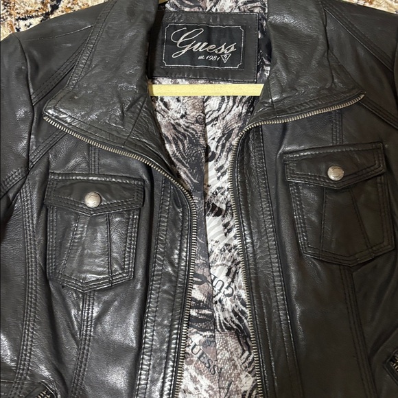 Guess black leather jacket - Picture 6 of 6